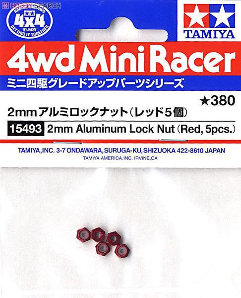 2mm Aluminum Lock Nut (Red, 5pcs.)