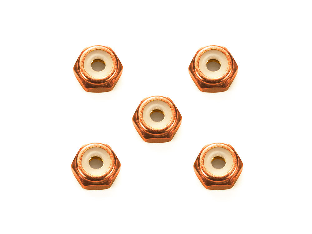 2mm Aluminum Lock Nut (Orange, 5pcs.)